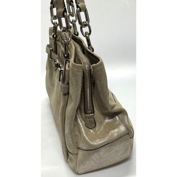 Coach Chelsea Jayden Metallic Leather Carryall Satchel Tote Bag M1173-19398 - Picture 4 of 11